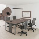 Ver imagem 5 de Mesa para Sala de Reunião com Painel para Tv - Freijó e Preto