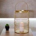 Ver imagem 2 de Lanterna Decorativa em Metal Dourado 36x24 cm - D’Rossi