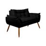 Sofá Namoradeira Opala 2 Lugares Confortável - V8 Decor:preto - 2