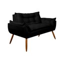 Ver imagem 2 de Sofá Namoradeira Opala 2 Lugares Confortável - V8 Decor:preto