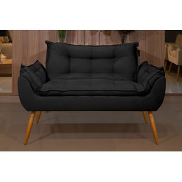 Sofá Namoradeira Opala 2 Lugares Confortável - V8 Decor:preto - 3