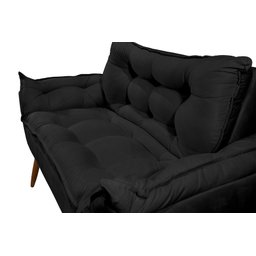 Sofá Namoradeira Opala 2 Lugares Confortável - V8 Decor:preto - 4