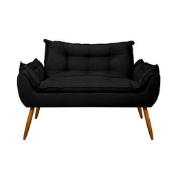Sofá Namoradeira Opala 2 Lugares Confortável - V8 Decor:preto - 1
