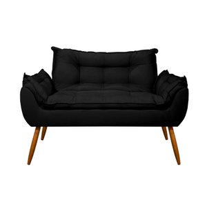 Sofá Namoradeira Opala 2 Lugares Confortável - V8 Decor:preto