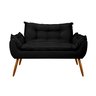 Sofá Namoradeira Opala 2 Lugares Confortável - V8 Decor:preto - 1