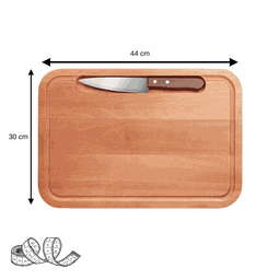 Tábua de Corte Kit Churrasco com Faca Inclusa Madeira de Eucalipto - 3