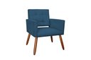 Ver imagem 2 de Kit 2 Poltronas Decorativa Camila Suede Azul Marinho Pés Madeira Ms Decor