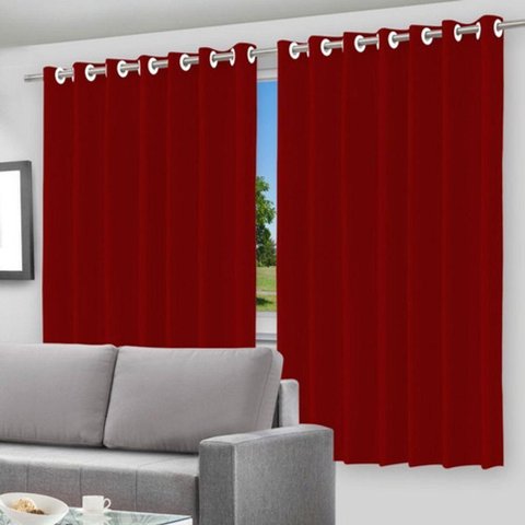 Cortina Blackout Duo Vermelha 280x220cm Proteção e Elegância