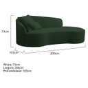Ver imagem 6 de Divã Recamier Curvo Sala de Estar Inglaterra Lado Direito 200cm Linho Verde - Incasa Decor