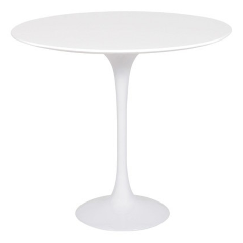 Mesa Lateral Tulipa Saarinen Redonda 51 Cm - Laqueado Base Branca Linn Design Decor Mesa Lateral Saa