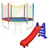 Kit Quintal Infantil Cama Elástica 1,40m + Escorregador Médio 3 Degraus Decor Quintal Recreativo - 2