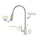 Ver imagem 6 de Torneira de Pia e Cozinha Flexível de Bancada Duplo Jato Fc-28