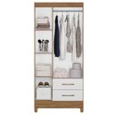 Ver imagem 3 de Guarda Roupa Solteiro Lima 3 Portas Naturale Branco - Moval