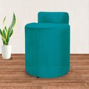 Ver imagem 1 de Puff Athena Suede Azul Turquesa - Vallisa Decor