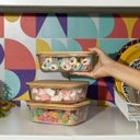 Ver imagem 7 de Kit 3 Potes de Vidro 1l com Tampa de Bambu Hermético Marmita Retangulares - Tud