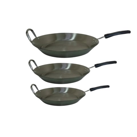 Kit Frigideiras em Aço Inox Cabo Baquelite Chapa 2mm Fritura Rig Fundidos 80331001e80331201e80331401