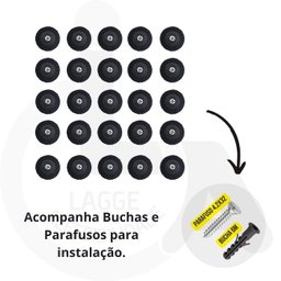 Elemento Tátil Alerta Pvc Parafusado Preto - 5