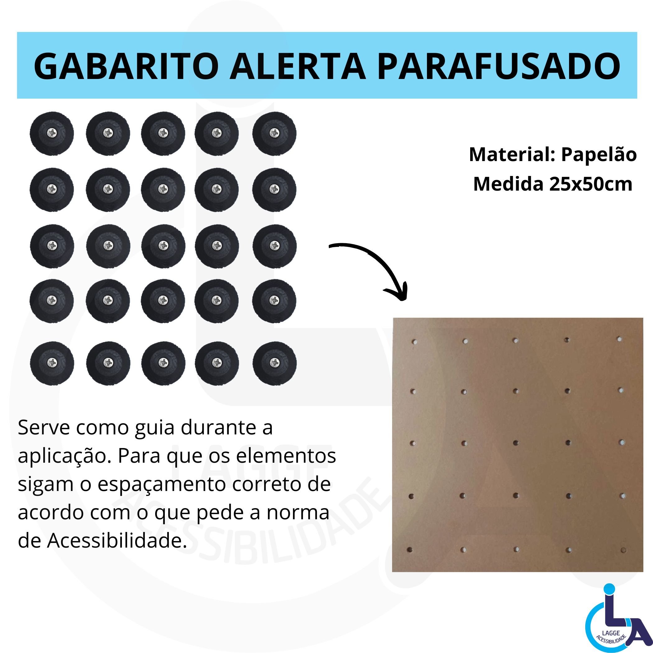 Elemento Tátil Alerta Pvc Parafusado Preto - 4