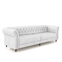 Ver imagem 2 de Sofá Living Sala de Estar Stanford Chesterfield 3 Lugares 240cm Pés de Madeira Couro Branco G58 - Gr