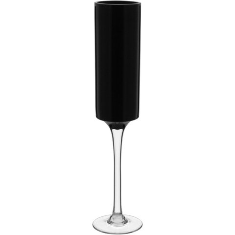 Vaso Decorativo Enfeite Casa Vidro 51x10x10cm Preto