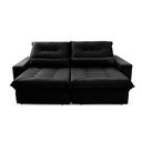 Ver imagem 4 de Sofá Retrátil Reclinável Sevilha 2,50m Suede Velut Preto Molas Ensacadas - King House