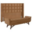 Ver imagem 1 de Cabeceira Cama Box Queen 160cm Pisa e Recamier Neville P02 Sintético Caramelo - Mpozenato