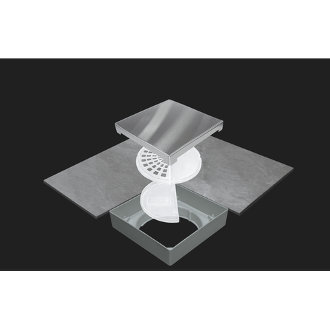Ralo Branco Tampa Inox C/ Aba 15x15 - Multicerto