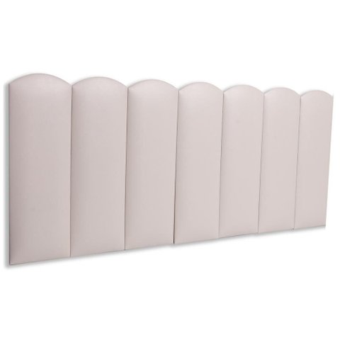 Cabeceira Casal Kit 7 Placas Modelo Nuvem - Courino Marfim / Off White