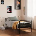 Ver imagem 1 de Cama Solteiro em Ferro Aço Carbono Tubular Teko Casatema MadeiraOriginals Preto/Fosco/Álamo