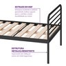 Cama Solteiro em Ferro Aço Carbono Tubular Teko Casatema MadeiraOriginals - 4