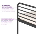 Ver mais imagens de Cama Solteiro em Ferro Aço Carbono Tubular Teko Casatema MadeiraOriginals Preto/Fosco/Álamo