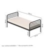 Cama Solteiro em Ferro Aço Carbono Tubular Teko Casatema MadeiraOriginals - 3