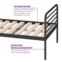 Ver imagem 4 de Cama Solteiro em Ferro Aço Carbono Tubular Teko Casatema MadeiraOriginals Preto/Fosco/Álamo