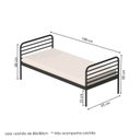Ver imagem 3 de Cama Solteiro em Ferro Aço Carbono Tubular Teko Casatema MadeiraOriginals Preto/Fosco/Álamo