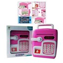 Ver imagem 6 de Cofrinho Digital Infantil Senha Biometria Decorativa Economia Mesada Moedas Notas Rosa