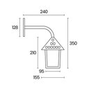 Ver imagem 2 de Arandela Blumenau Colonial Quadrada Vidro Pontilhado E27 Bivolt Cobre
