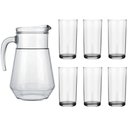 Ver imagem 1 de Conjunto 6 Copos Long Drink 300ml Jarra 1,5l em Vidro Transparente Nadir Figueiredo Sucos Bebidas