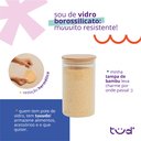 Ver imagem 4 de Kit 4 Potes de Vidro 1,1l Tampa de Bambu Herméticos Redondos - Tüd