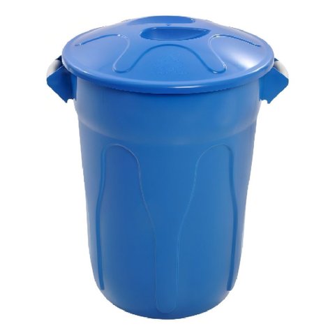 Lixeira Cesto Balde com Tampa 100 Litros Azul Jsn