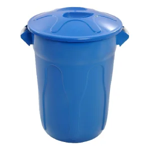 Lixeira Cesto Balde com Tampa 100 Litros Azul Jsn