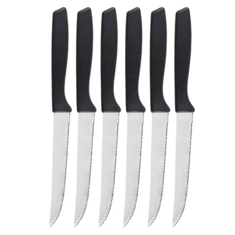 Kit C/6 Facas Churrasco Dz Cabo Preto