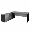 Ver imagem 3 de Mesa em L para Escritório Mesa Dinâmica 150cm com Armário Lateral 3 Gavetas Cinza Sagrado com