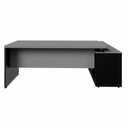 Ver imagem 2 de Mesa em L para Escritório Mesa Dinâmica 150cm com Armário Lateral 3 Gavetas Cinza Sagrado com