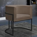 Ver imagem 2 de Kit 2 Poltronas Reforçadas Decorativa Sala Nayara Base Ferro Preto Suede Capuccino