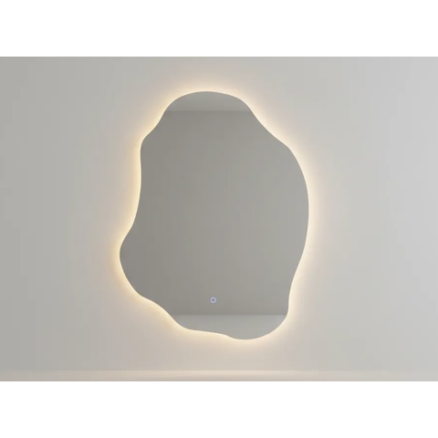 Espelho Orgânico LED Quente Decorativo 70x90cm Banheiro