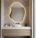 Ver imagem 2 de Espelho Orgânico LED Quente Decorativo 70x90cm Banheiro