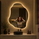 Ver imagem 3 de Espelho Orgânico LED Quente Decorativo 70x90cm Banheiro