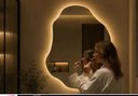 Ver imagem 4 de Espelho Orgânico LED Quente Decorativo 70x90cm Banheiro