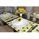 Ver imagem 1 de Jogo Americano Matelado Dupla Face 6 Peças - Flor de Girassol Arte & Tear Jogo Americano Dupla Face