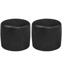 Ver imagem 2 de Kit 02 Puffs Redondo 50cm Sala de Estar Living Coliseu W01 Couríssimo Preto - Lyam Decor